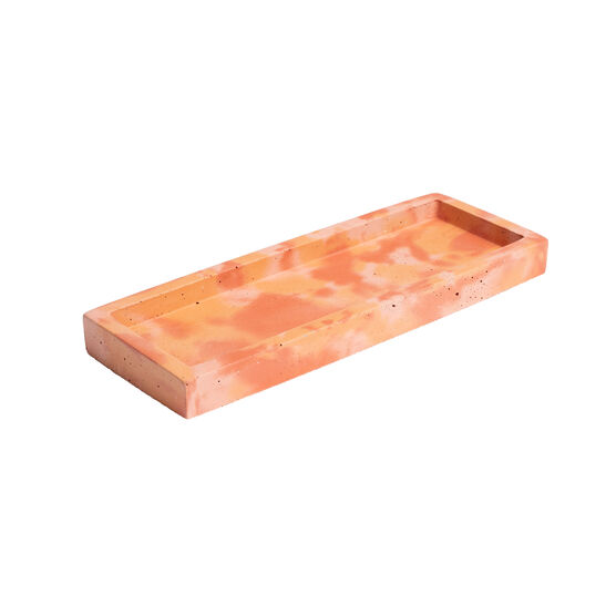 Concrete rectangular marble tray